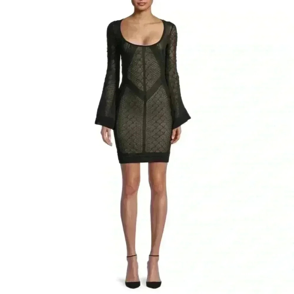 JUST CAVALLI Bell-Sleeve Dress *Defects*
